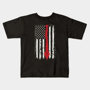 Chiropractic Spine with American flag funny chiropractor Kids T-Shirt